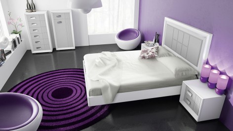 Dormitorio Blanco y Plata Diseño Lineal