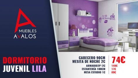 Dormitorio juvenil lila