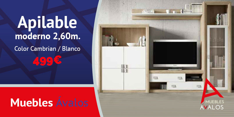 Mueble de salón minimalista blanco, Apilable